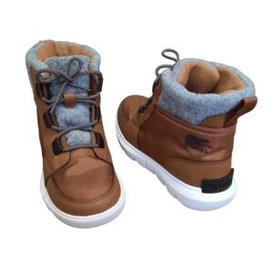Sorel Women's Explorer II Carnival Sport Bootie Boots Brown Gray Women's 7.5